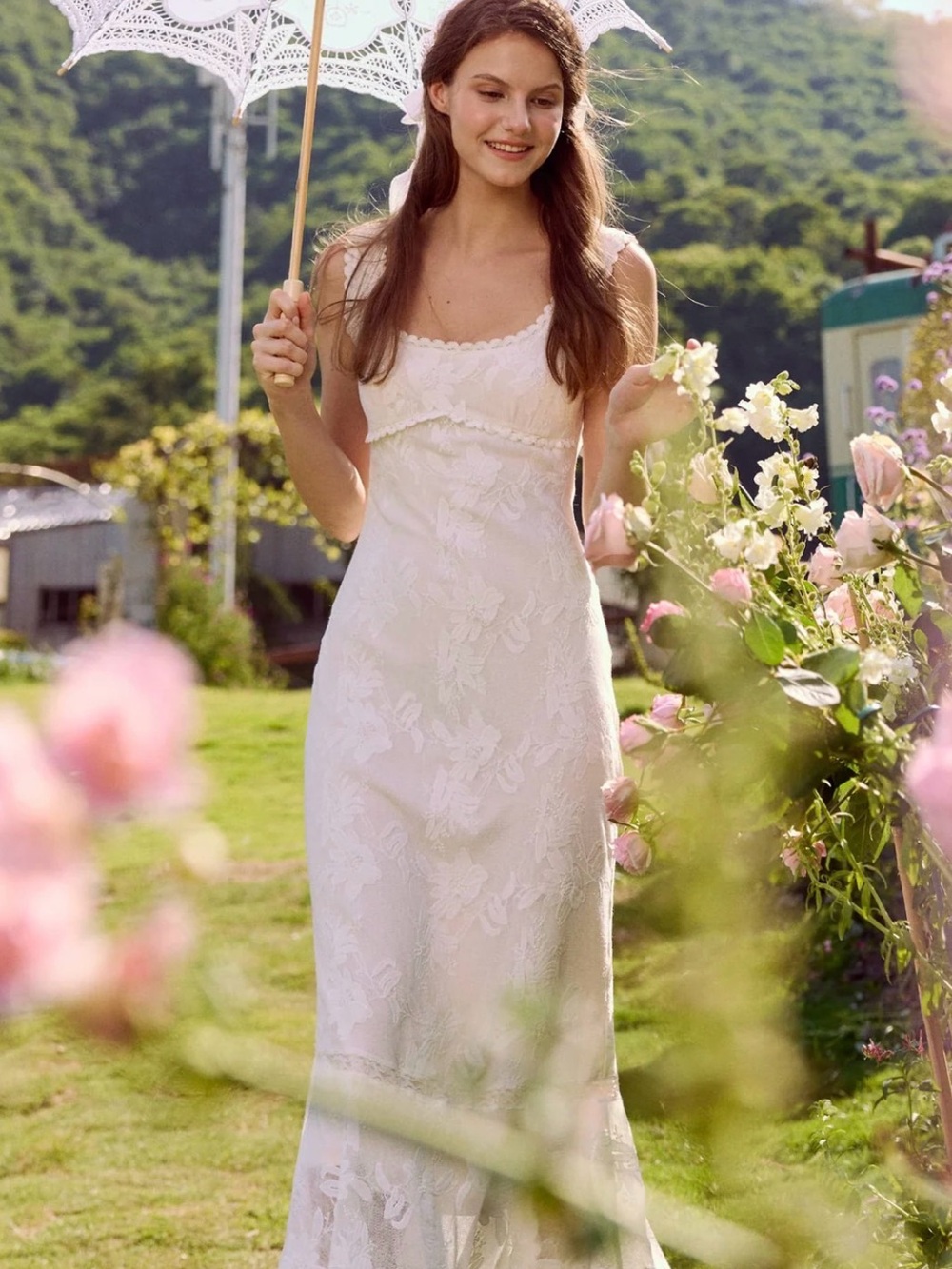 White Lace Maxi Dress - Romantic Floral Gown